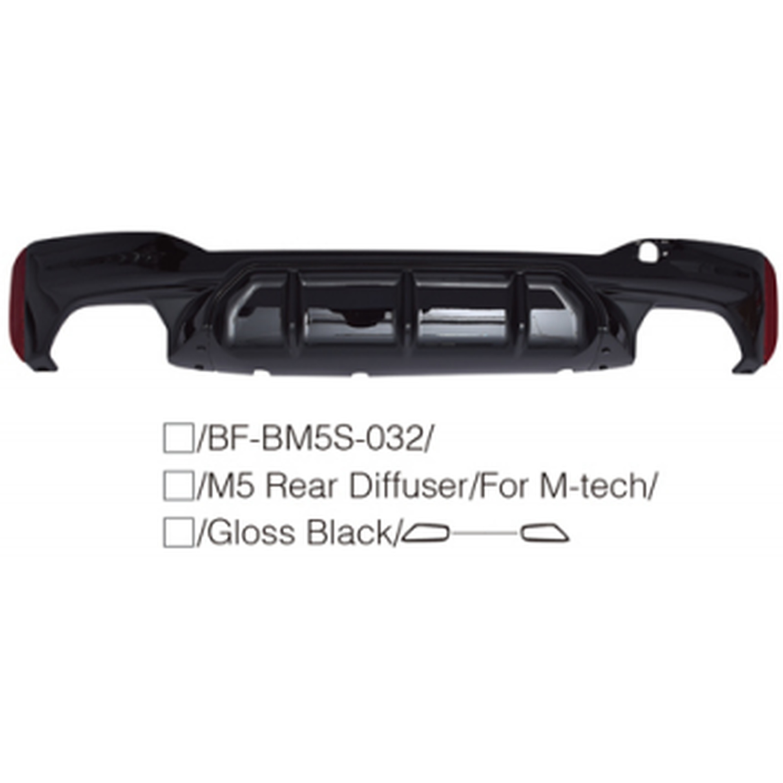 M5 Competition Rear Diffuser/For M-Tech/ Gloss Black/口----口 MTP-G30-050 for BMW